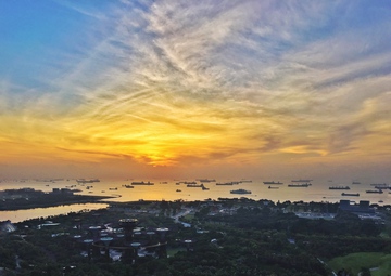 新加坡滨海湾夕阳