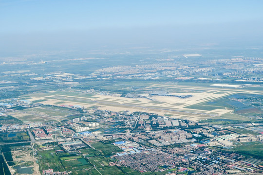 俯视天津机场 机场工业园