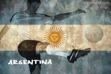 阿根廷国旗下的足球运动员