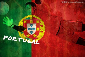 反对葡萄牙国旗跳起来的守门员