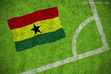 足球场角落的加纳国旗