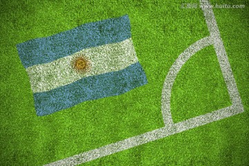 足球场角落的阿根廷国旗