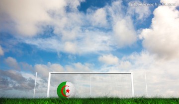 足球上的阿尔及利亚国旗图案