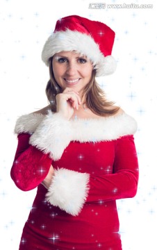女人穿着圣诞装的复合形象