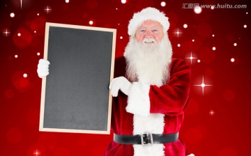 圣诞老人拿着黑板的复合形象