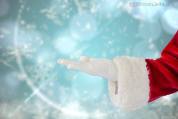 圣诞老人伸出手掌的复合形象