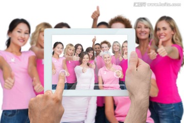 粉色丝带关爱女性海报