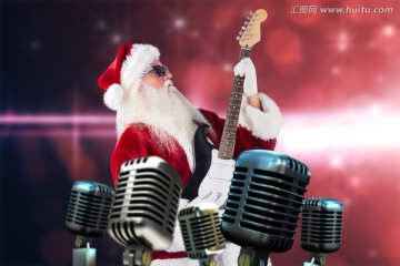 圣诞老人唱歌的复合形象