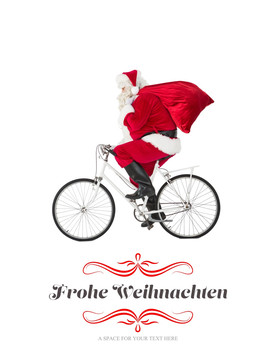 圣诞老人骑自行车的复合形象