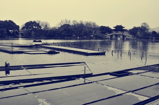 老照片杭州西湖