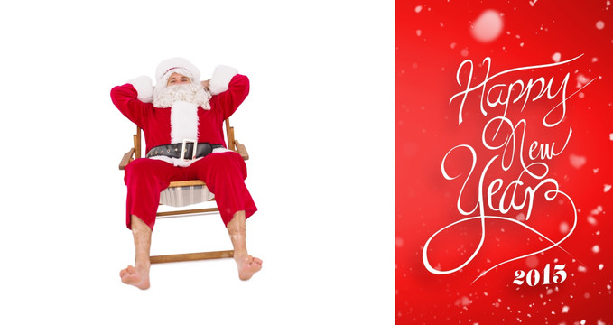 圣诞老人躺在躺椅上的复合形象