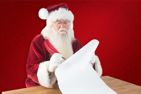 圣诞老人书写清单的复合形象