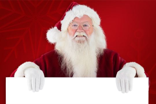 圣诞老人拿着白板的复合形象