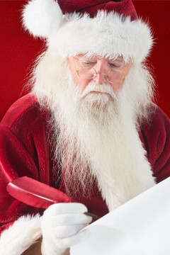 圣诞老人书写清单的复合形象
