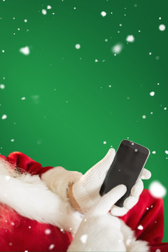 圣诞老人使用手机