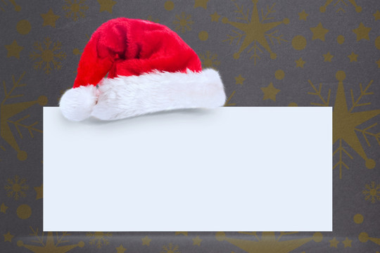海报上的圣诞老人帽的复合形象