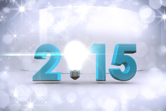 2015与灯泡的复合图像