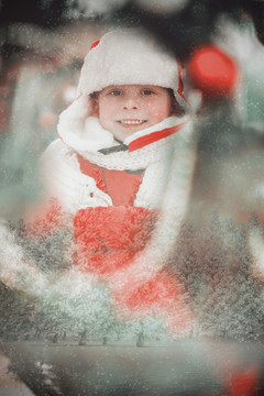 圣诞节微笑着的小女孩