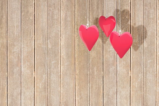爱的心在木板