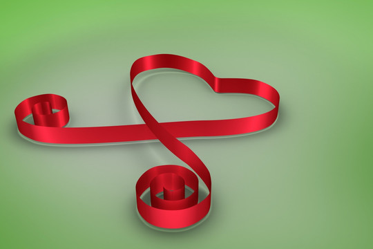 红丝带的心与绿色的小插曲