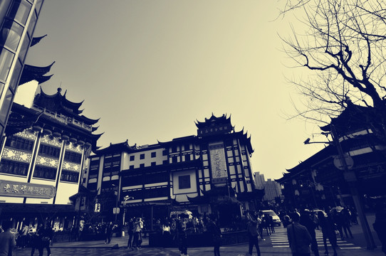 老照片上海街景
