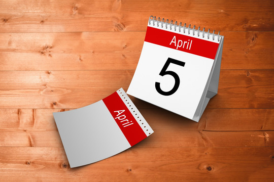 四月日历的复合图像