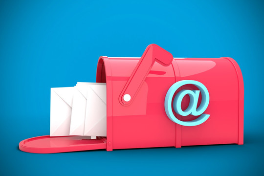红色邮件信箱的复合形象