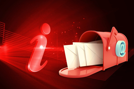 红色邮件信箱的复合形象