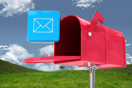 红色的电子邮件信箱