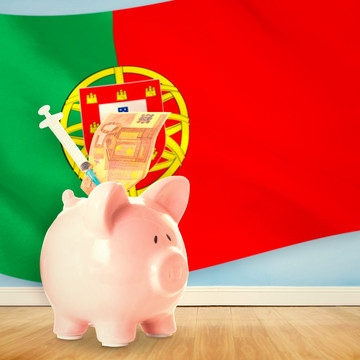 小猪存钱罐和国旗