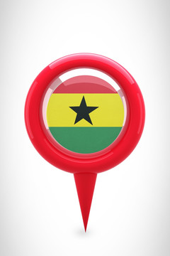 反对加纳国旗的地图标记