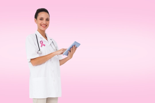乳腺癌意识丝带反对粉红色