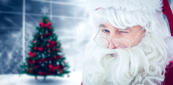 圣诞老人戴眼镜的复合形象