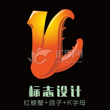 螃蟹k字母logo