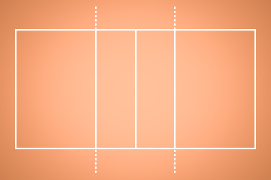 橙色网球场的数字图像