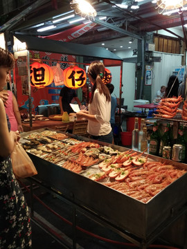 台湾夜市海鲜烧烤档