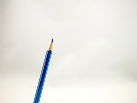 彩铅 彩色铅笔 一支 斜 深蓝