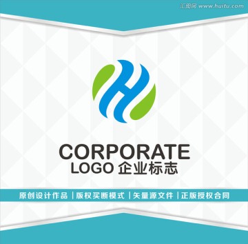 H字母创意logo