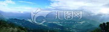 罗浮山飞云顶远眺山下全景图