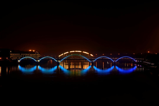 金华金虹桥夜景 蓝色