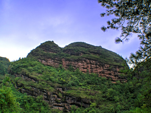 金华九峰山 山崖峭壁 全景