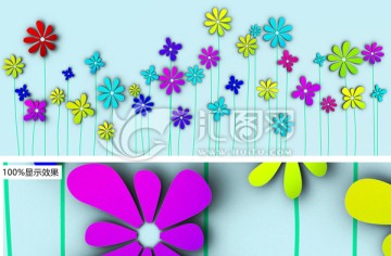 3D花卉艺术背景墙