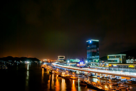 沈家门夜景 水产城 舟山