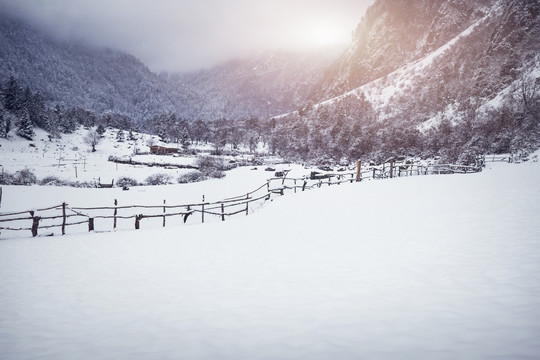 雪中雨崩