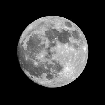 大月亮高清月球（黑白实际像素）