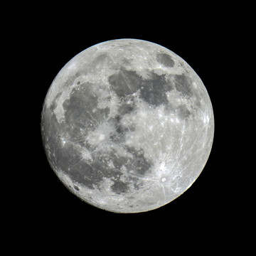 大月亮高清月球（彩色实际像素）