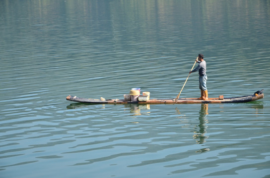 划竹排 渔民