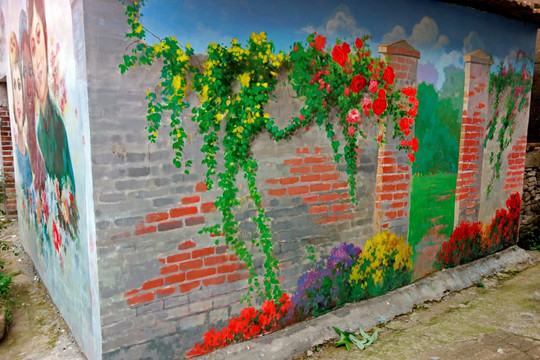 金华琐园村 墙壁涂鸦 壁画