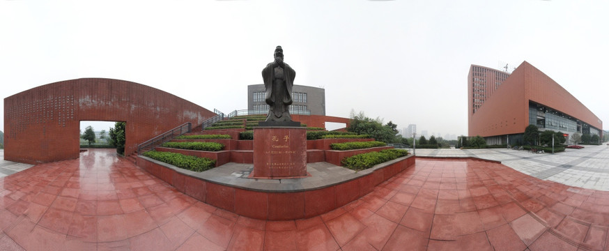 重庆大学孔子雕塑全景