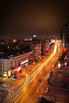 大连黄河路夜景